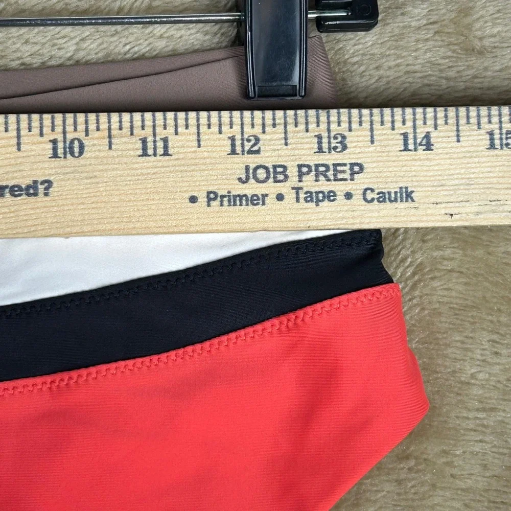 Lot of 3 Prana Baja Bound High Rise Bikini Bottom Rose Fire Colorblock Womens M